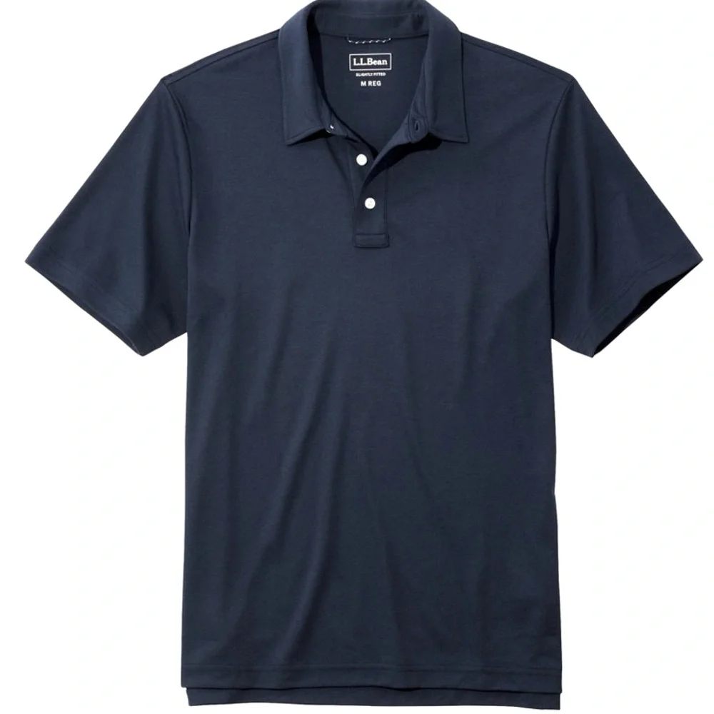 L.L Bean Men’s Short Sleeve Polo Tee Navy Blue 100% Pima Cotton Size XL Tall - Picture 1 of 6